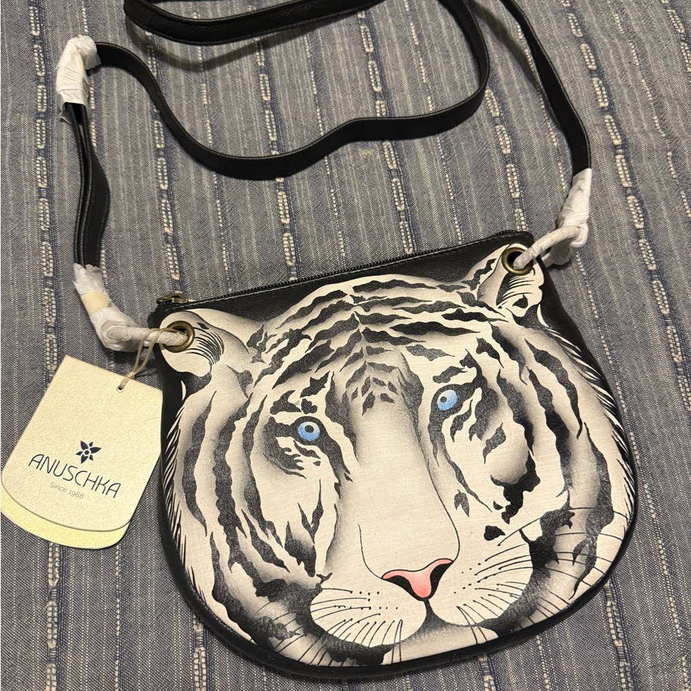 Anuschka snow tiger crossbody